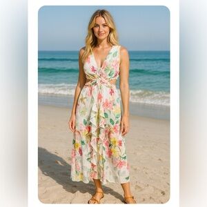 Floral Maxi Dress with Ruffle Detail